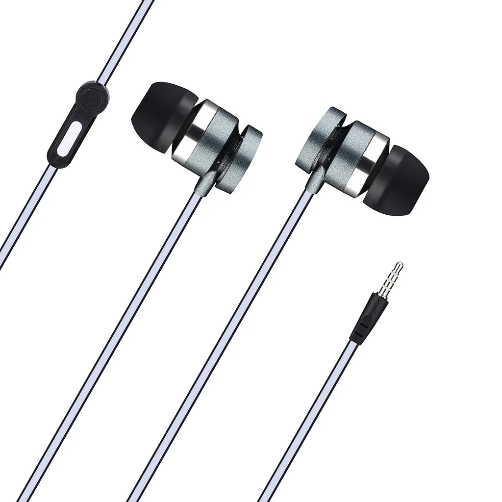 Красный In-Ear3.5mm Стерео Наушники Hi-Fi бас наушники спортивные Проводные шумоподавления наушники с микрофоном телефон#3 - Цвет: Красный