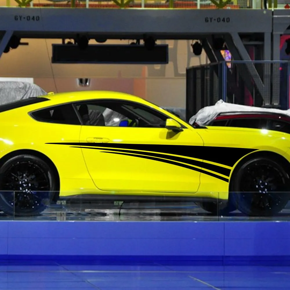 Гоночный автомобиль Спорт полосы 96 ''дверь наклейка для Mustang винил двигатель боковые наклейки ZC1455