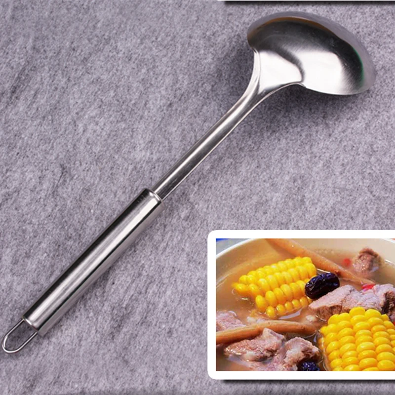 Столовая ложка из нержавеющей стали столовая большая длинная ручка посуда для