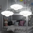 Креативная белая пластиковая люстра в форме облака, подвесной светильник для детской комнаты, столовой, светодиодная Подвесная лампа с пультом дистанционного управления и регулировкой яркости, 16 цветов