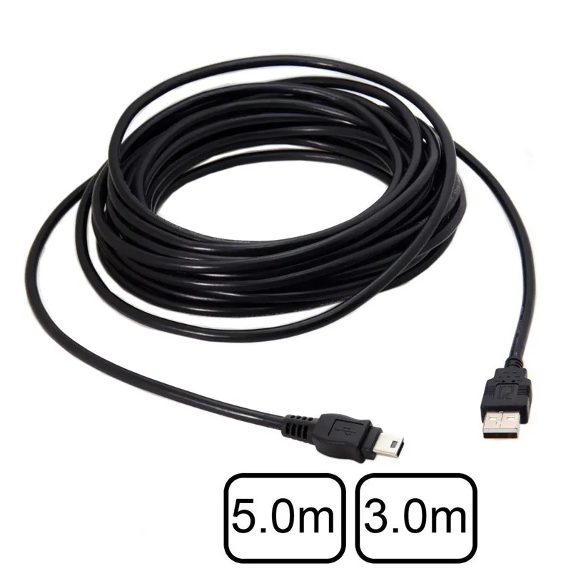 

3m 5m Mini USB 5Pin to USB 2.0 Male Data Cable for Hard Disk & Camera & GPS