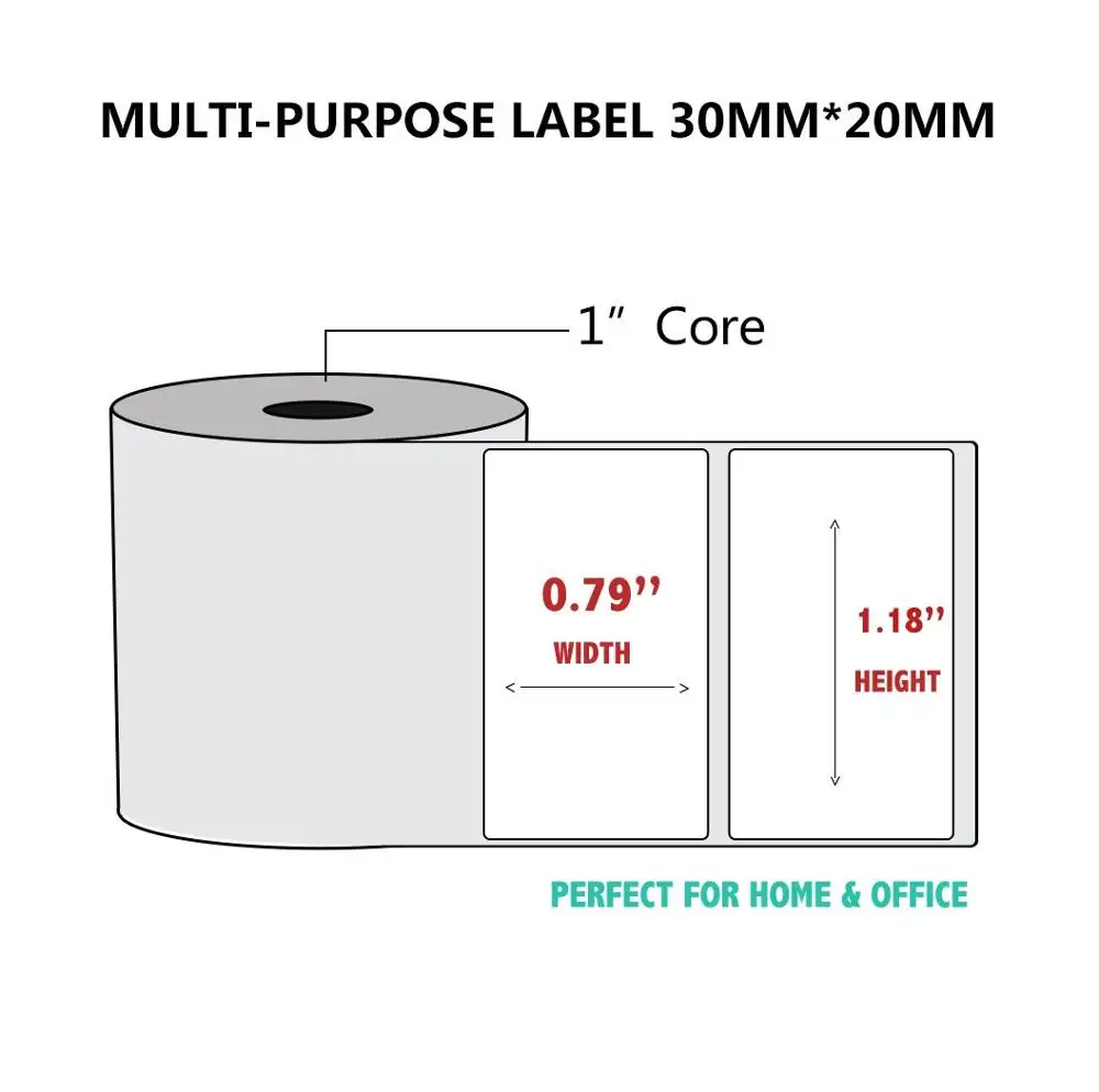 Label 10Rolls30x20mm NETUM 10 рулонов/лот термопечатная Бумага для термопринтера штрих-код стикер/Этикетка/аденсивный термальный тип для NT-G5 - Цвет: Label 10Rolls30x20mm