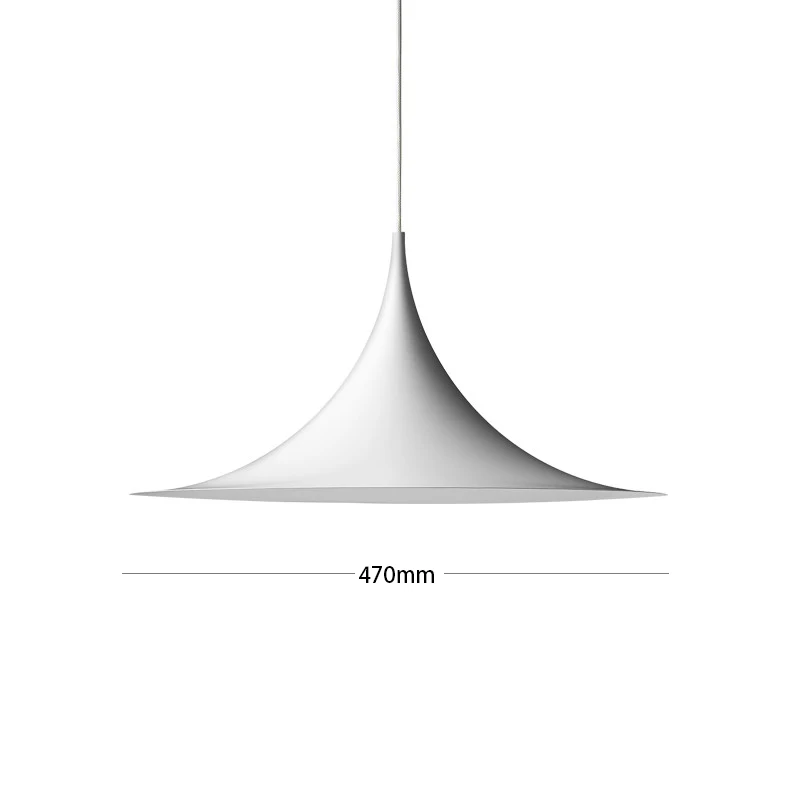 Streamlined Horn Hanging Lamp Designer of Minimalist Danish Hanging Lamp Restaurant Modern Bar Soft Lustres Pendentes Lighting - Цвет корпуса: white   47cm