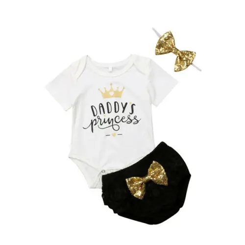 Комплект одежды из 3 предметов для новорожденных и маленьких девочек комбинезон