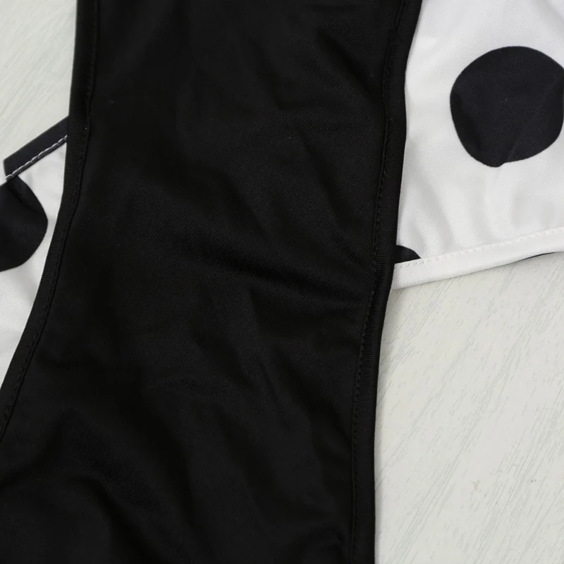 Женский слитный купальник в горошек монокини с высоким вырезом полосатый