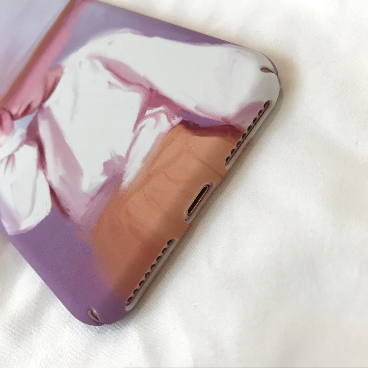 Fashion Abstract Art Retro Oil Girl Phone case For iphone x Hard PC Frosted back cover 6 6s 7 7plus coque fundas |