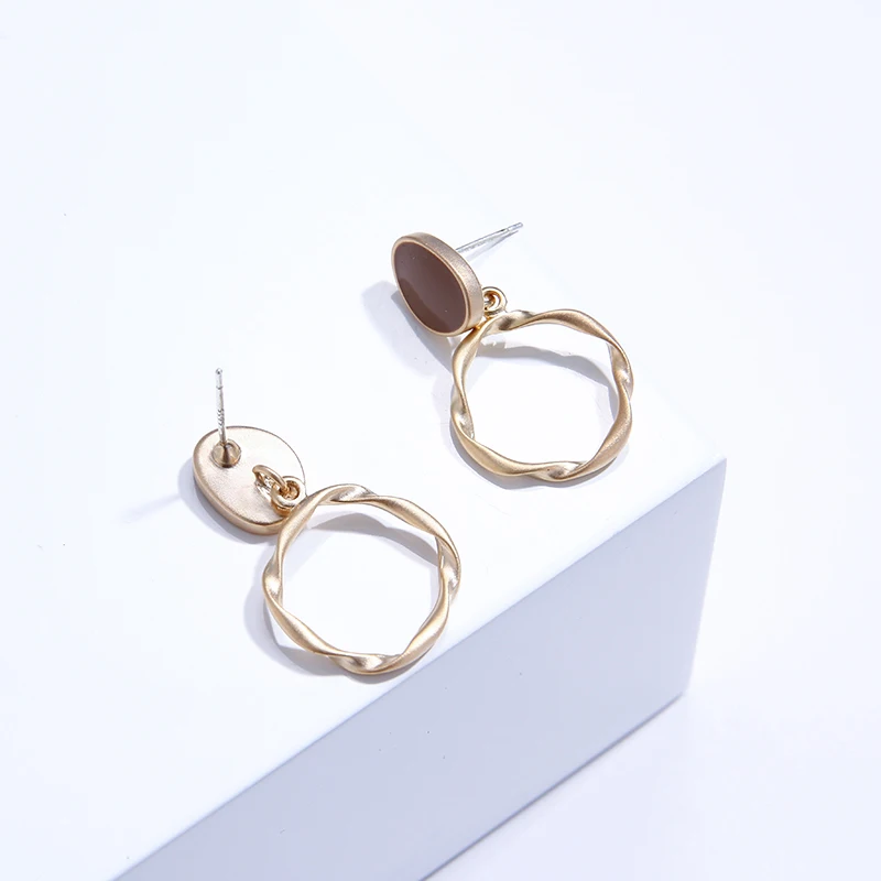 YMYW минималистичные трендовые круглые геометрические полые висячие серьги