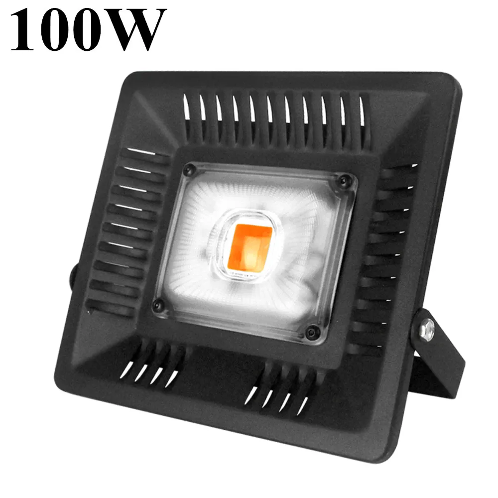 100W Светодиодный свет для выращивания полного спектра 100 Вт 200 Вт 300 Вт IP67 монолитный блок Светодиодов Прожектор для растений Крытый Открытый гидропонная теплица - Испускаемый цвет: 100W