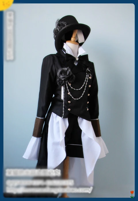 Черный Дворецкий Ciel Phantomhive партия шапка костюм для косплея + шеи рубашка пальто