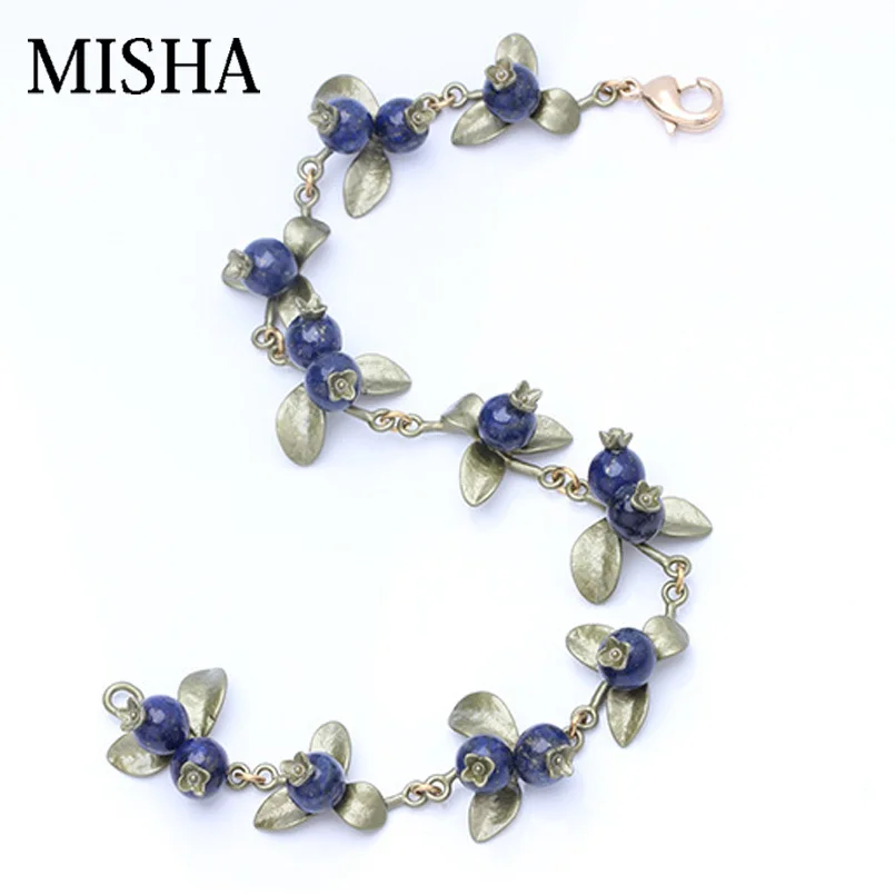MISHA 2019 модные ювелирные изделия Синяя Ляпис laz синяя Малина форма ручной работы