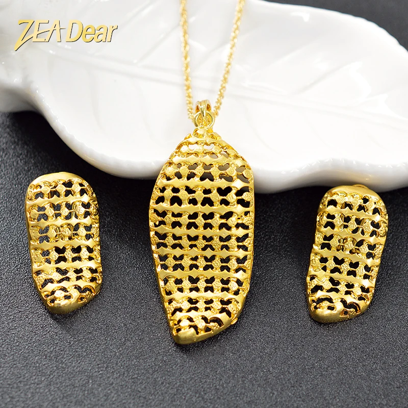 

ZEA Dear Jewelry Classic Jewelry Sets For Women Earrings Necklace Pendant Dubai Jewelry For Party Engagement Jewelry Findings