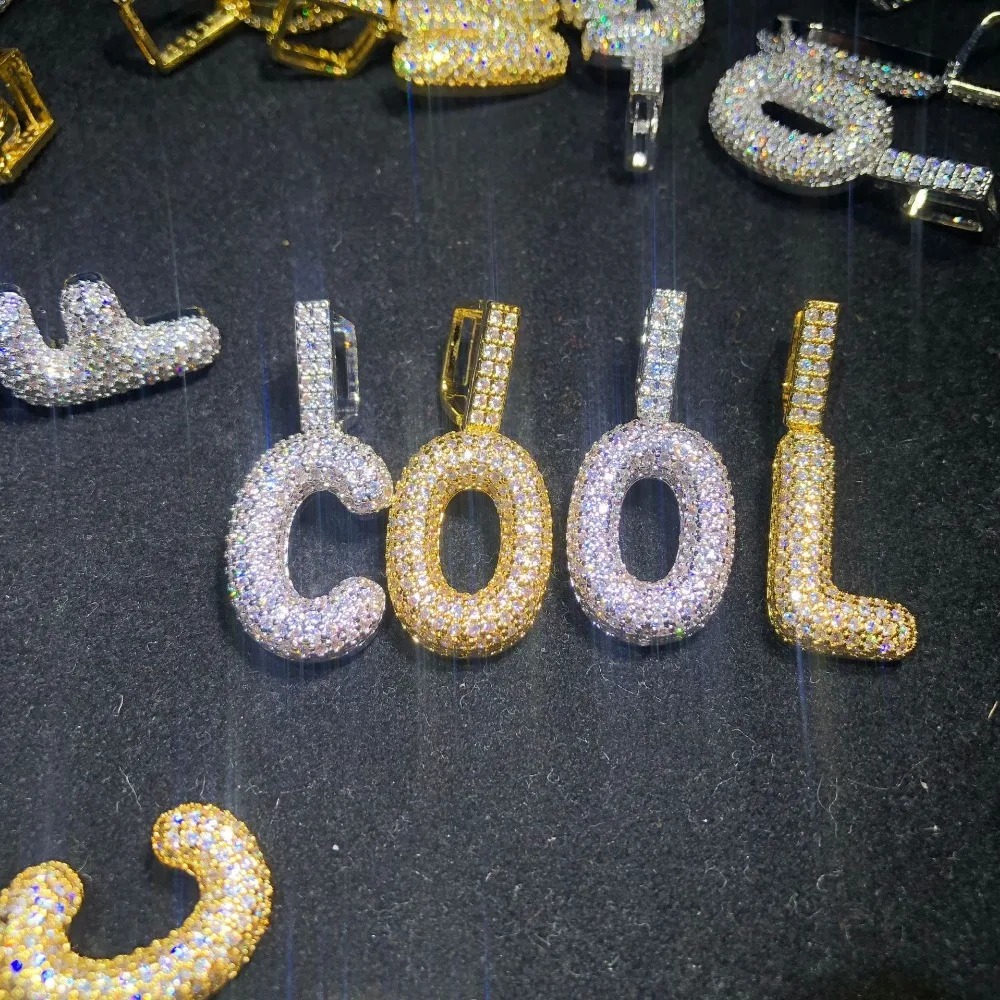 В стиле хип-хоп с кубическим цирконием твердым покрытием Bling льдом мини письмо