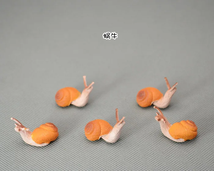 

good quality artificial animal model toy plastic solid figure snail 10pcs/lot