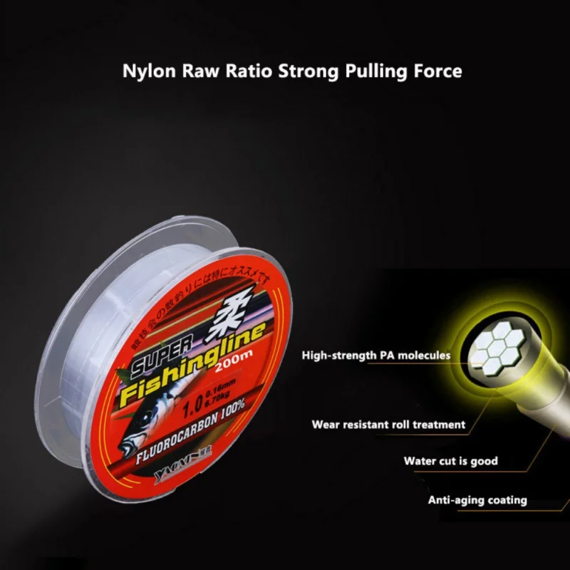 Fishing  Line  Nylon Fluorocarbon 200M/219 Yard High Strength Freshwater Saltwater Wire Outdoor pesca Accessories