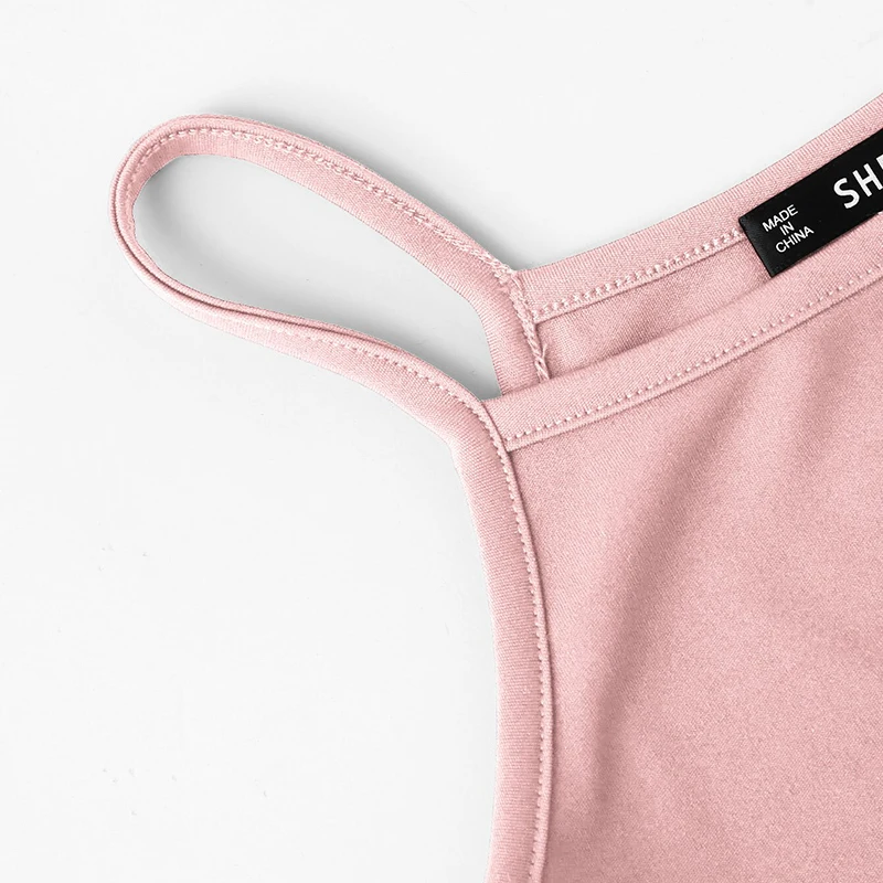 SHEIN летний красный топ на бретельках, жилет, Женский Повседневный жилет на бретельках, тонкий топ на бретельках