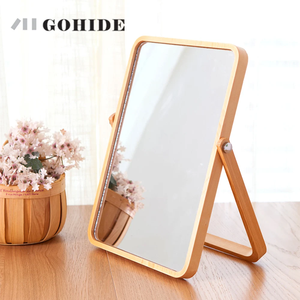 DUH настольное зеркало для макияжа цвет дерева декоративное косметическое ванной