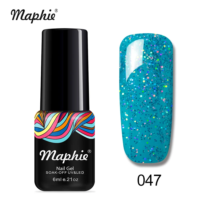 047 Maphie УФ-гель для ногтей Блестящий Блеск светодиодный гель лак для ногтей Полупостоянный светодиодный гель нужна Светодиодная лампа УФ лак для ногтей 6 мл Красная эмаль - Цвет: 047