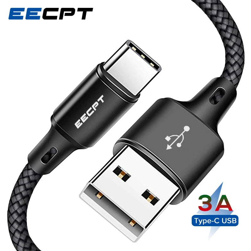 Кабель EECPT 3A USB Type C для Samsung S9 S8 кабель быстрой зарядки телефона зарядный Xiaomi Redmi Note