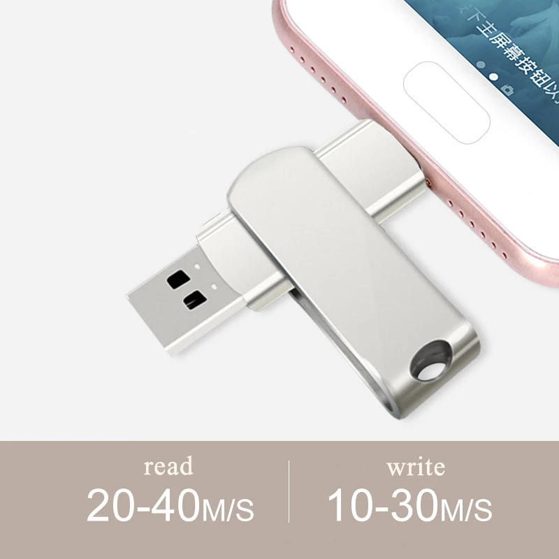 Металлическая флеш-карта USB Type-C OTG флеш-накопитель 32 ГБ 16 64 128 Micro 3 0 для смартфонов