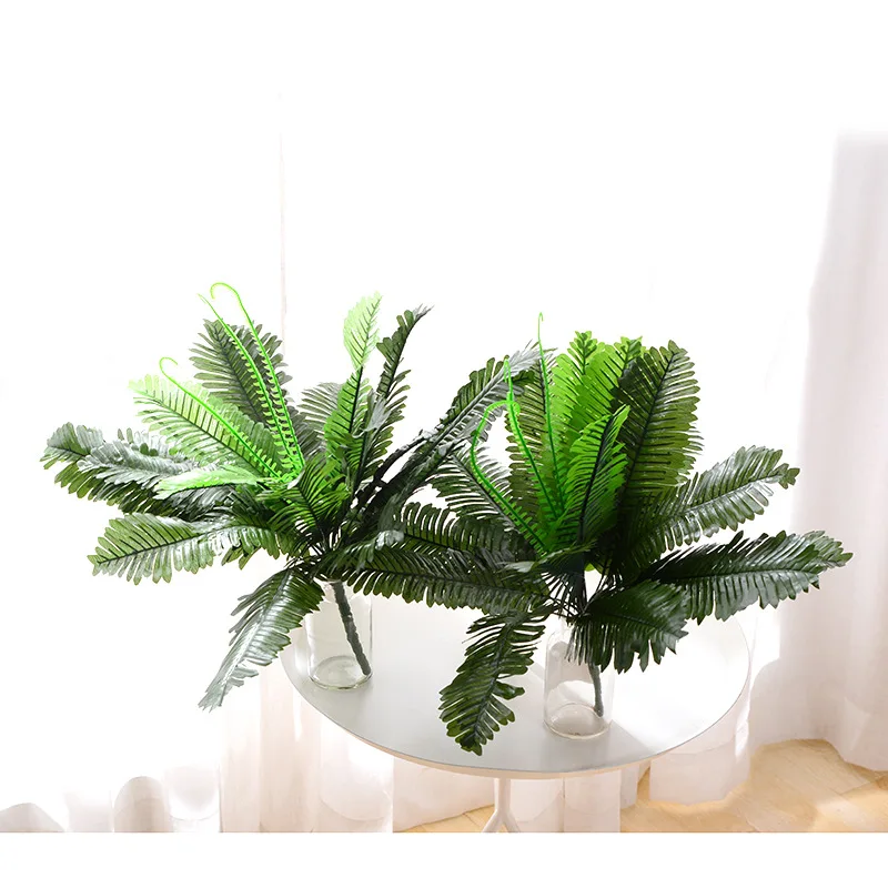 24 ветки листья искусственная кожа искусственные зеленые шелковые растения