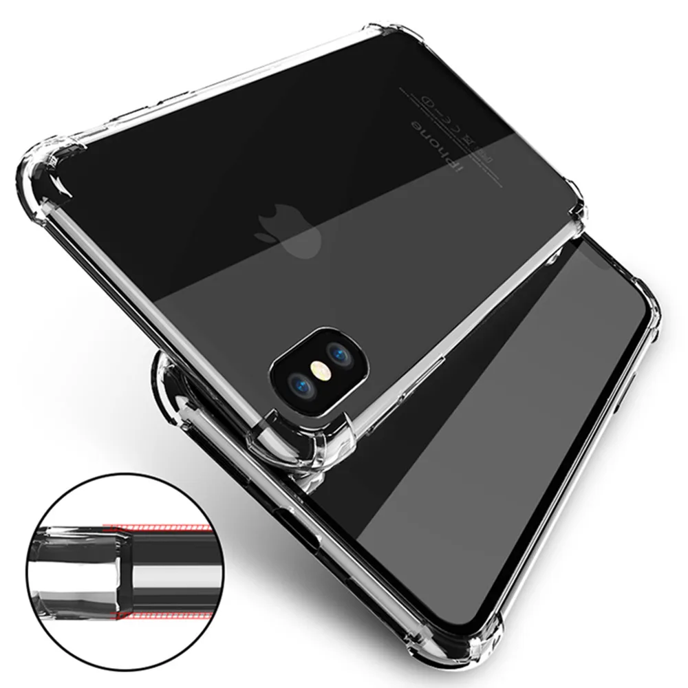 Для iPhone X XS Max чехол противоударный тонкий прозрачный мягкий для XR Coque Funda 5 5s SE 6 S 7 8
