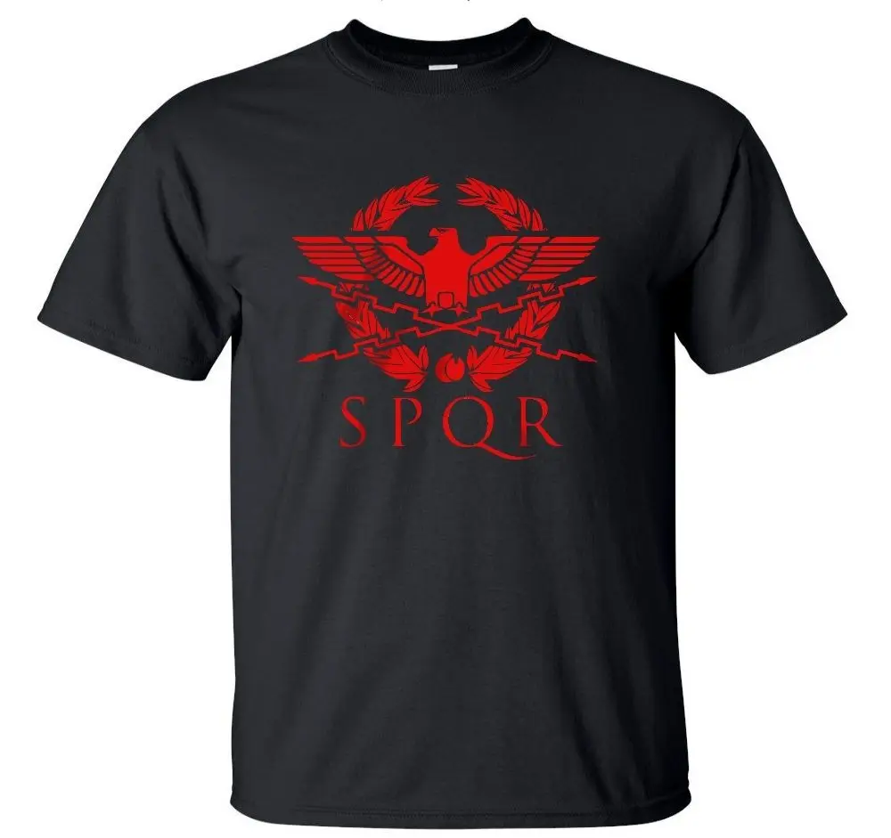 Spqr Римский гладиатор Imperial Golden Eagle Tee Мужские Повседневное короткий О-образным