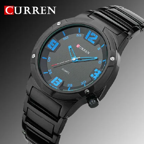 2016 новинка curren Часы мужские люксовые брендовые военные часы полностью Стальные