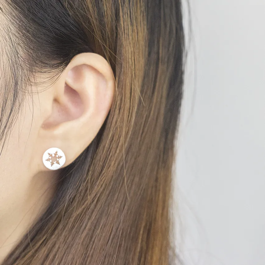 10 пар/лот 2017 Лидер продаж серебро Цвет изысканный Снежинка Серьги гвоздики