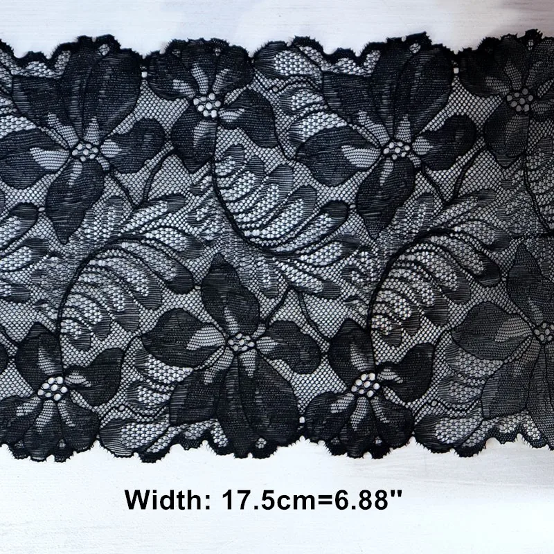 2 ярда эластичный кружевной пояс с черной цветочной отделкой для новобрачных