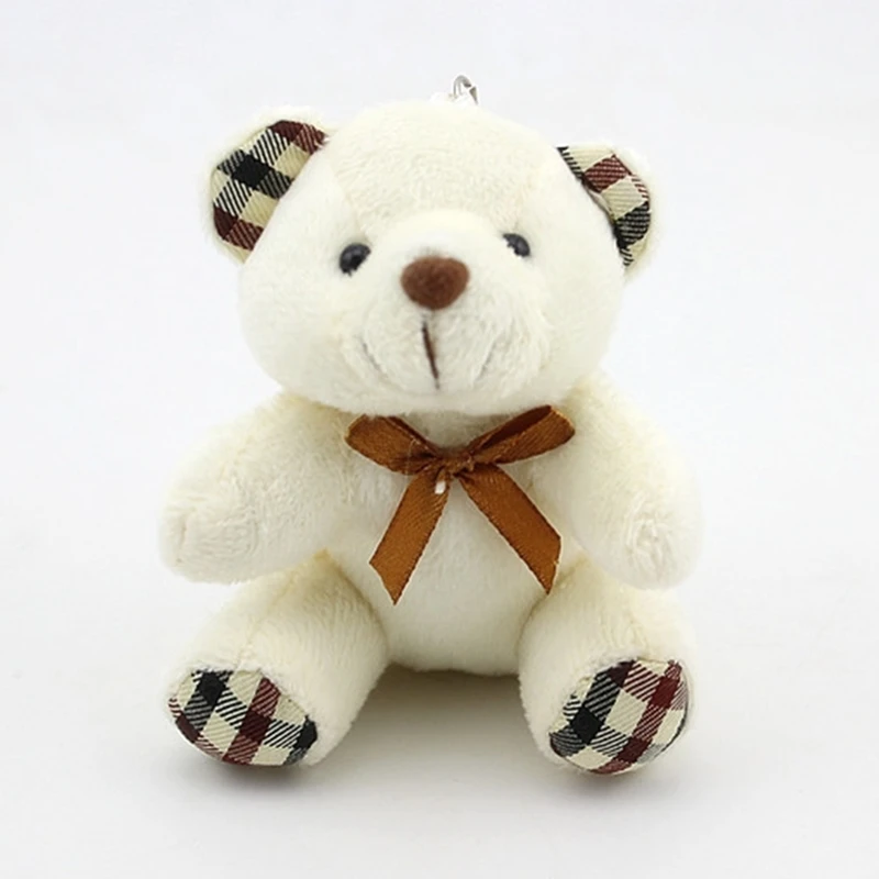 Cute Cartoon Animal Teddy Bear Toy Plush Doll Keychain Small Pompom Pendant Keyring Women Bag Charms Key Chain Trinket | Украшения и