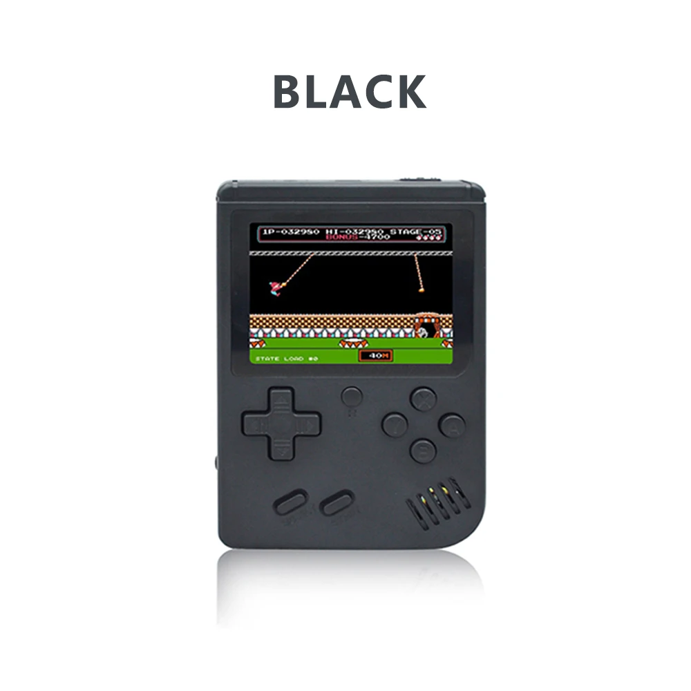 Black Детская игровая мини-консоль, портативная игровая ретро-консоль RETRO-FC 07 с 3.0-дюймовым экраном, черно-белая 8-битная графика - Цвет: Black