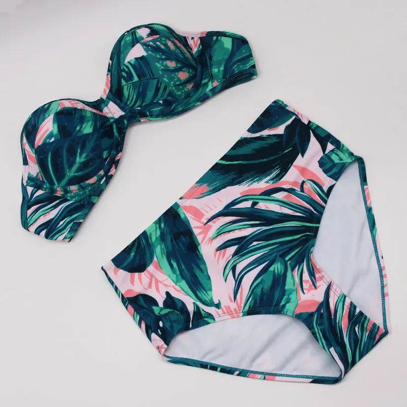 Escatch для женщин плавание костюм Высокая талия Купальники короткий Топ Push Up