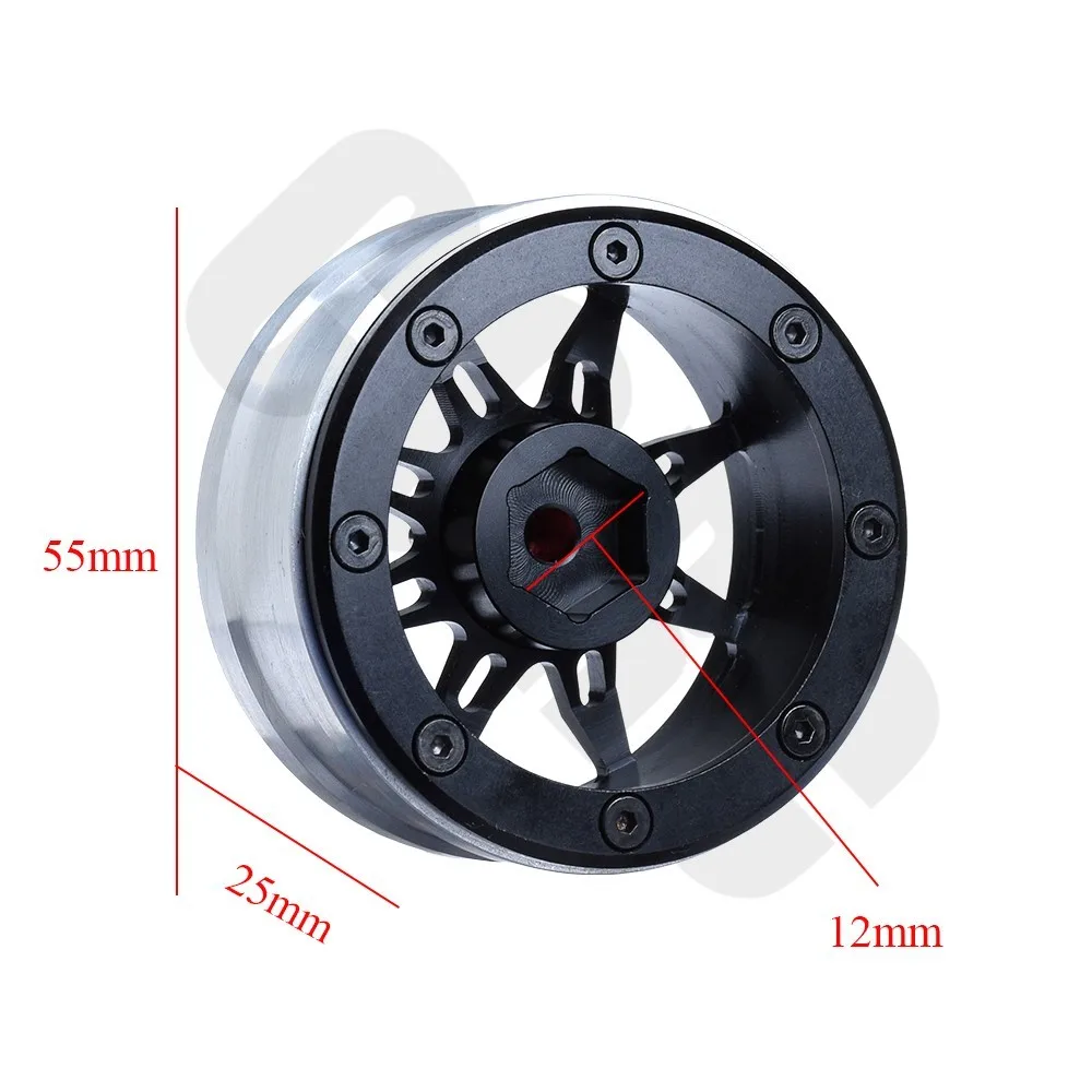 4 шт. CNC металлический сплав 1 9 дюйма обод ступицы колеса Beadlock для 1/10 RC Гусеничный