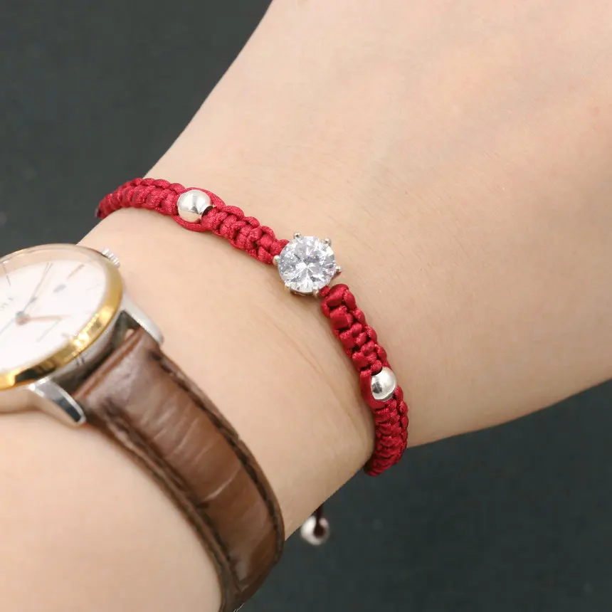 Ручной работы серебро Цвет микро CZ Хрустальный шар браслеты с брелоками для