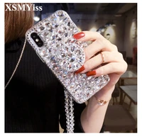 for iphone 13 12 11 pro max case luxury glitter diamond case for iphone xr xs max 6 7 8 plus crystal airbag bracket back cover