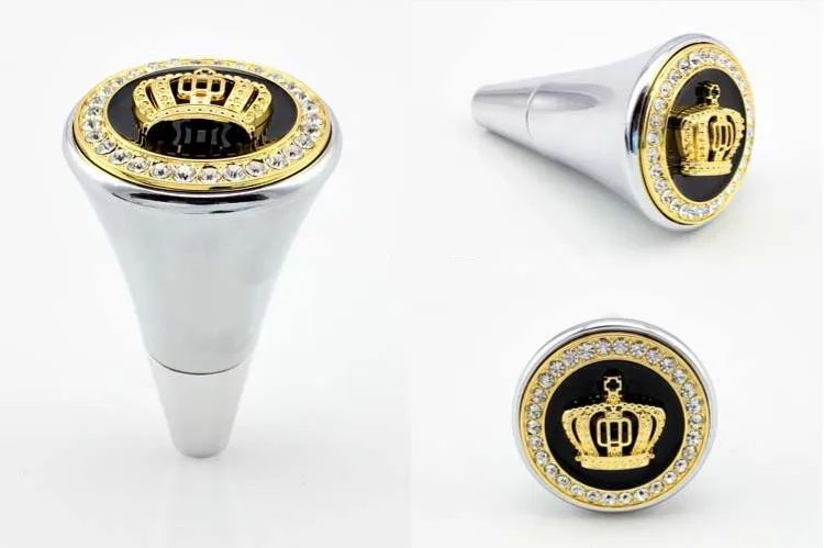 Nile 1 шт. DAD Crown кристаллы металлический сплав цинка Авто Трансмиссия рукоятка для рычага переключения передач модифицированное обновление ручка переключения передач - Название цвета: Gold-Silver