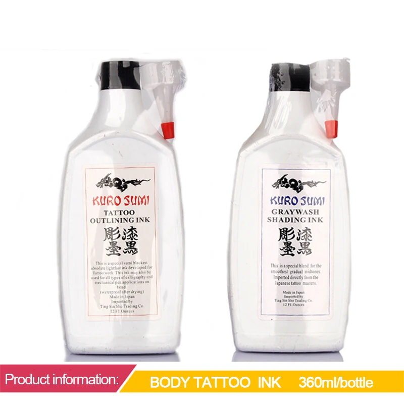 

Body Tattoo ink 1/2 OZ Super Black MAKKRUO SUMI Tattoo Outlining Ink 360ml/ bottle