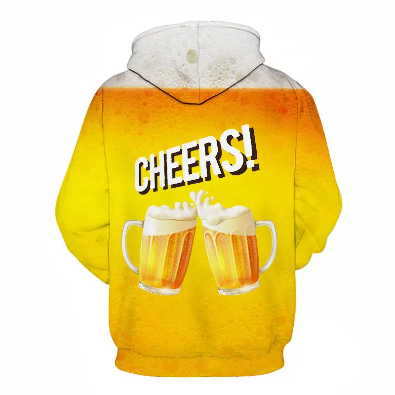 Мужская толстовка с капюшоном Cheers Drinking Повседневная Толстовка 3D принтом