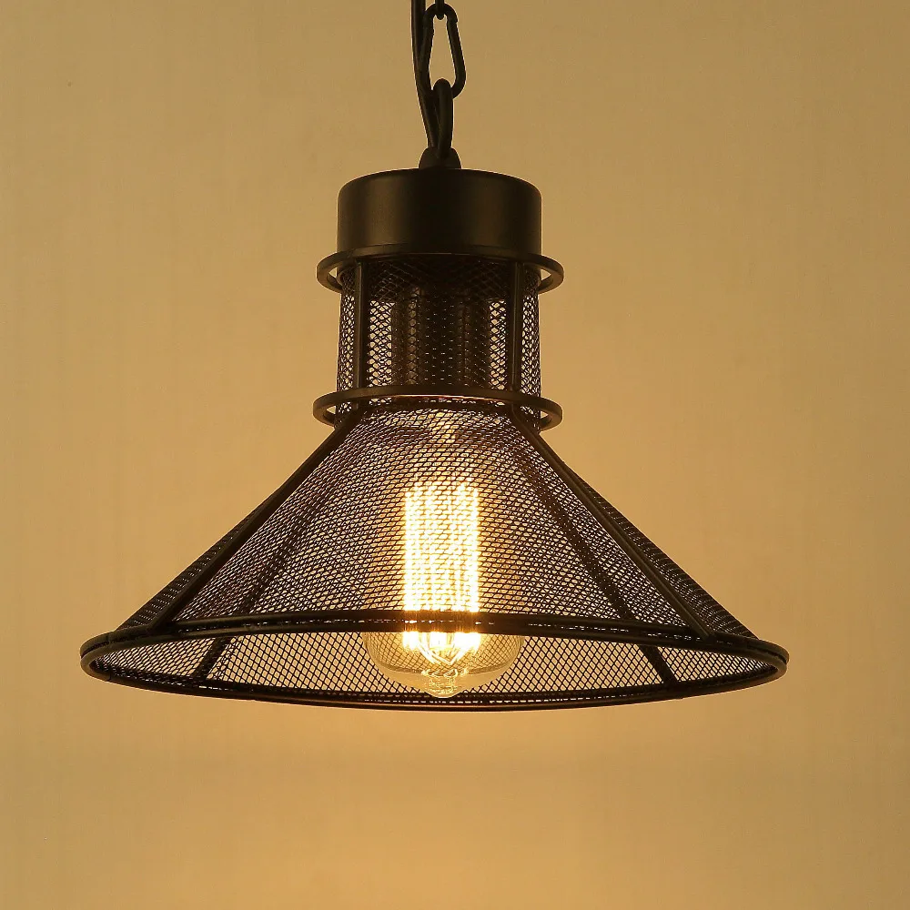 Американский стиль Зонт сетка подвесной светильник E27 Освещение Лофт