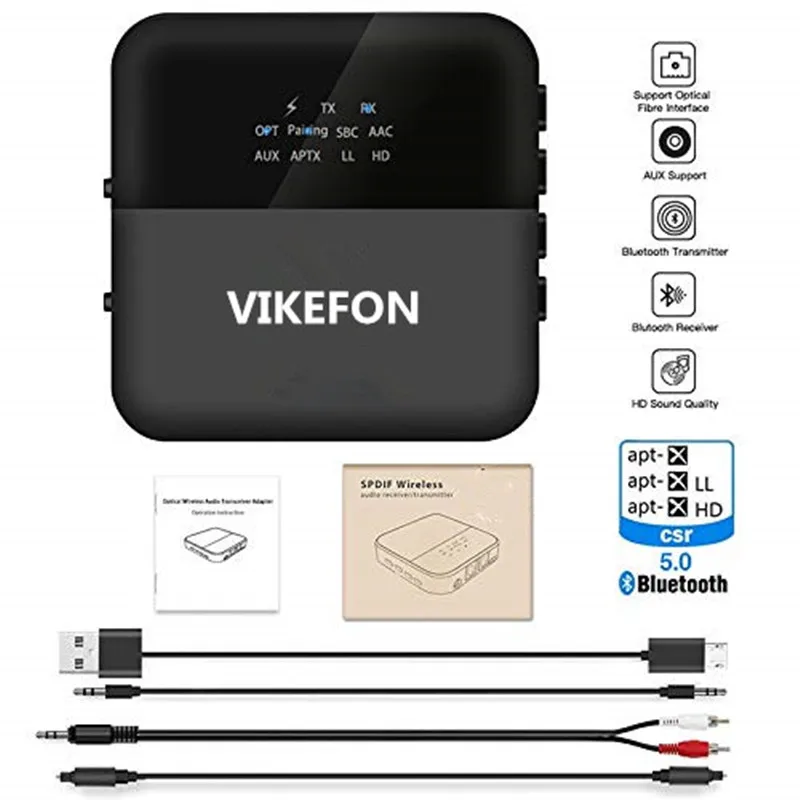 Автоматическое включение, Модернизированный V5.0 Беспроводной Bluetooth приемник aptX HD музыкальный приемник передатчик аудио 2 в 1 адаптер вспомогательный приемник