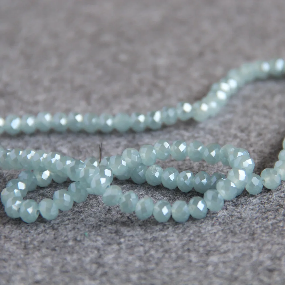 New For Necklace&ampBracelet 3*4mm Faceted Light Blue AB+ Colorful Glass Crystal Beads Stone Loose DIY Fashion Jewelry Making | Украшения и