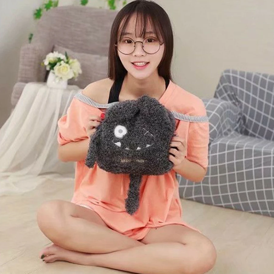 Мягкий плюшевый маленький рюкзак для женщин милый мини Рюкзак Kawaii модный в