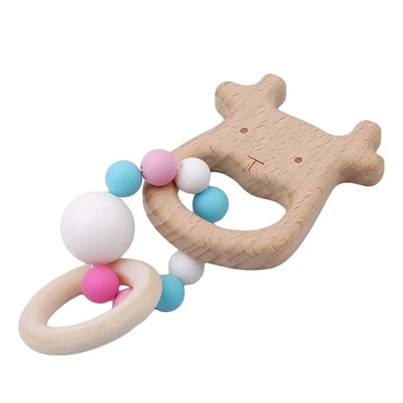 Деревянный Прорезыватель для зубов деревянный браслеты Монтессори|Погремушки| |