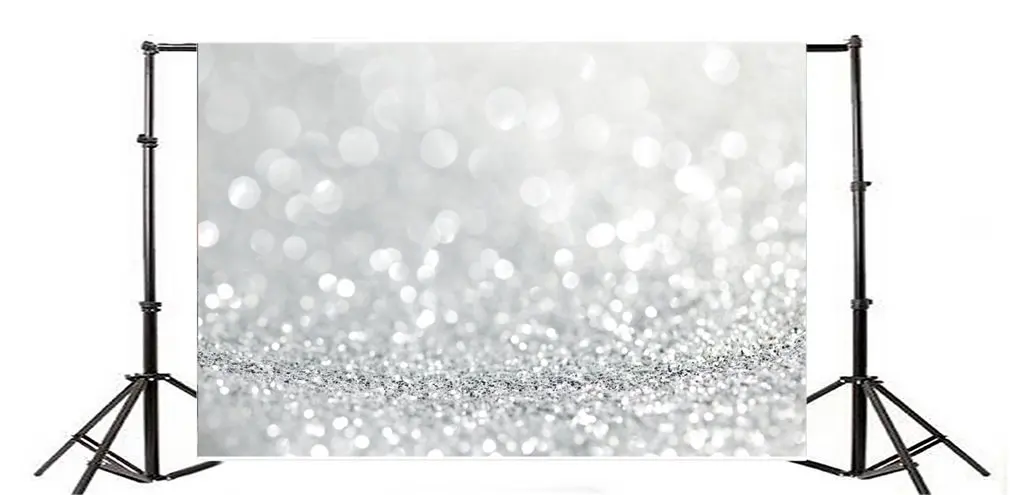 

Photography Backdrop Silver Bokeh Halos Sparkle Sequins Abstract Romantic Wallpaper