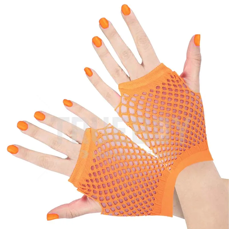 Перчатки женские сетчатые без пальцев короткие готические костюмы в стиле панк