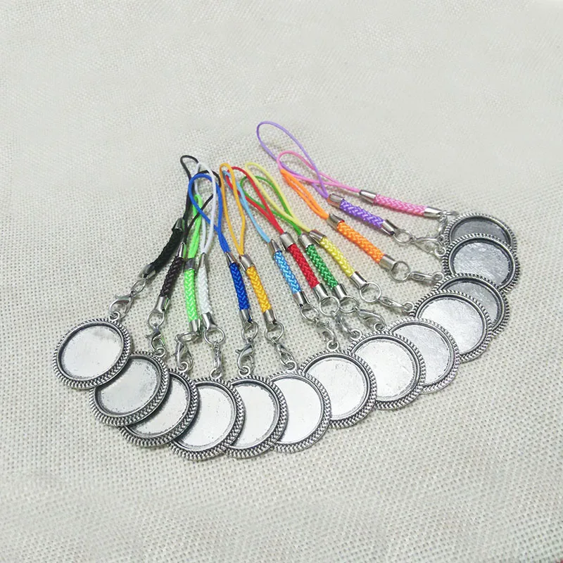 Розовый шнур держатель для ключей кабошон Безель Камея пустой базовый лоток