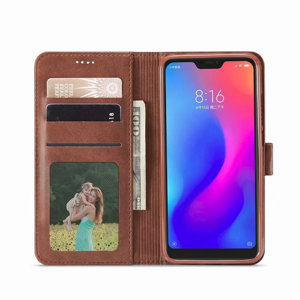 Бумажник Note6 ретро кожаный чехол книжка для Xiaomi Redmi Note 6 Pro Mi 6X A2 6A 6Pro Redmi6 фоторамка