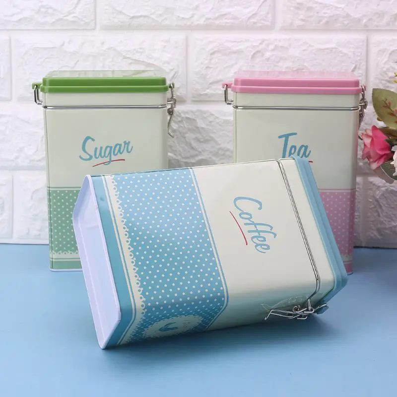 Металлическая квадратная конфетная безделушка жестяная герметичная банка