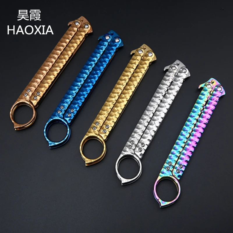 HAOXIA 50 для тусклых лезвий многоцветная практика бабочка в Balisong нож тренера|blades for knife|for knifepractice butterfly |
