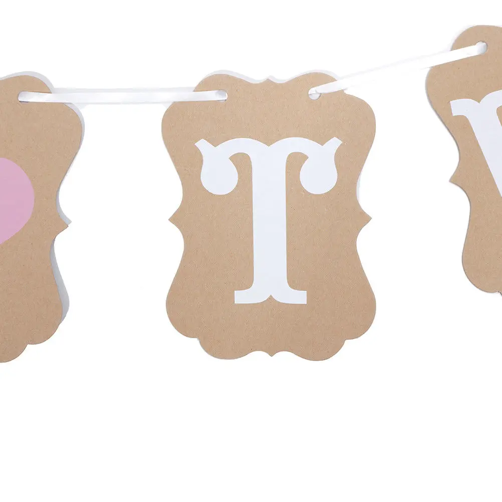 Второй флажок гирлянда 1 комплект мальчик девочка я два баннера из крафт-бумаги 2